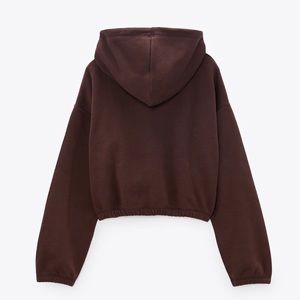 Brown Cropped ZARA hoodie - NEVER WORN